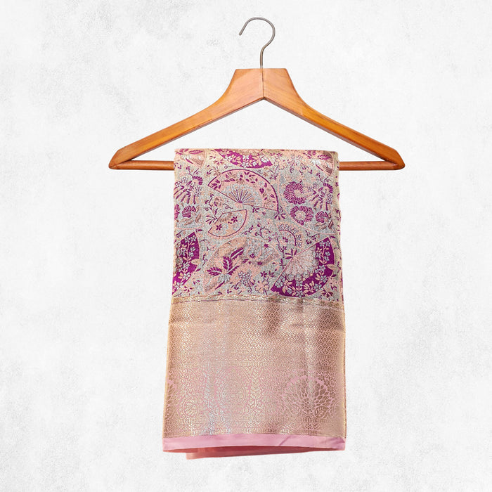 Pink & Peach Silk Saree