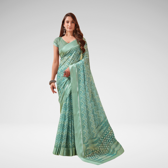 Georgette Mint Green Saree