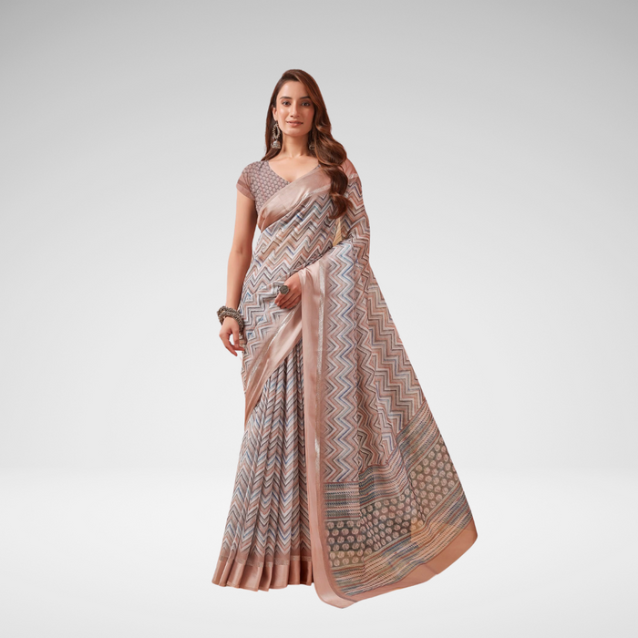 Dusty Mauve Georgette saree