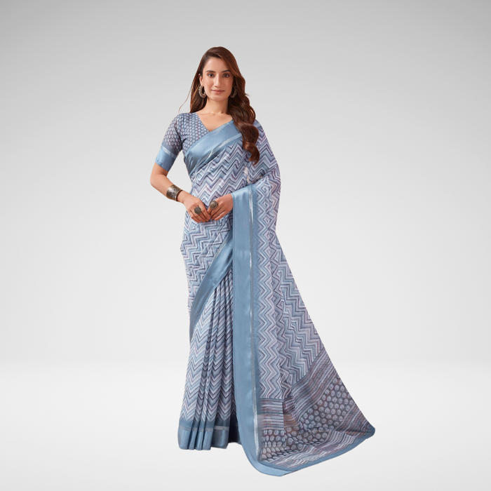 Blue Mosaic Saree