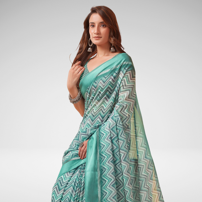 Mint Blue Georgette Saree