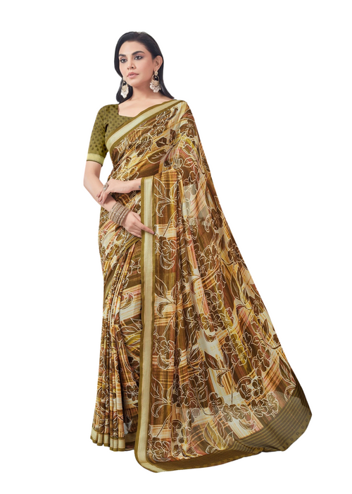 Golden Peacock Saree